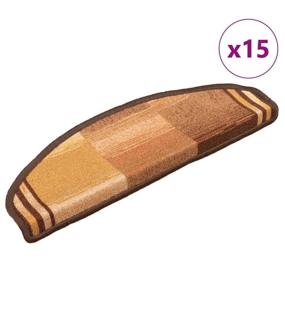 Treppenmatten Selbstklebend 15 Stk. Braun 65x21x4 cm