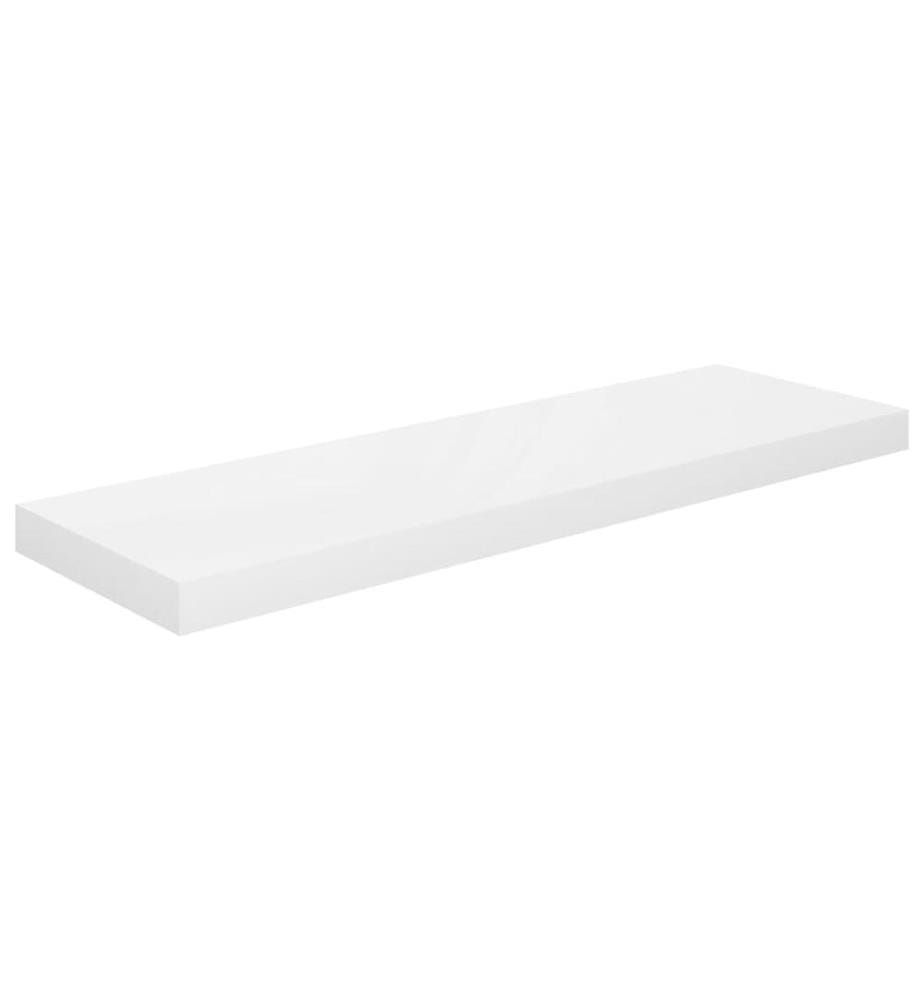 Schweberegale 2 Stk. Hochglanz-Weiss 80x23,5x3,8 cm MDF