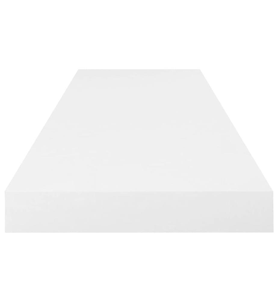 Schweberegale 2 Stk. Hochglanz-Weiss 80x23,5x3,8 cm MDF
