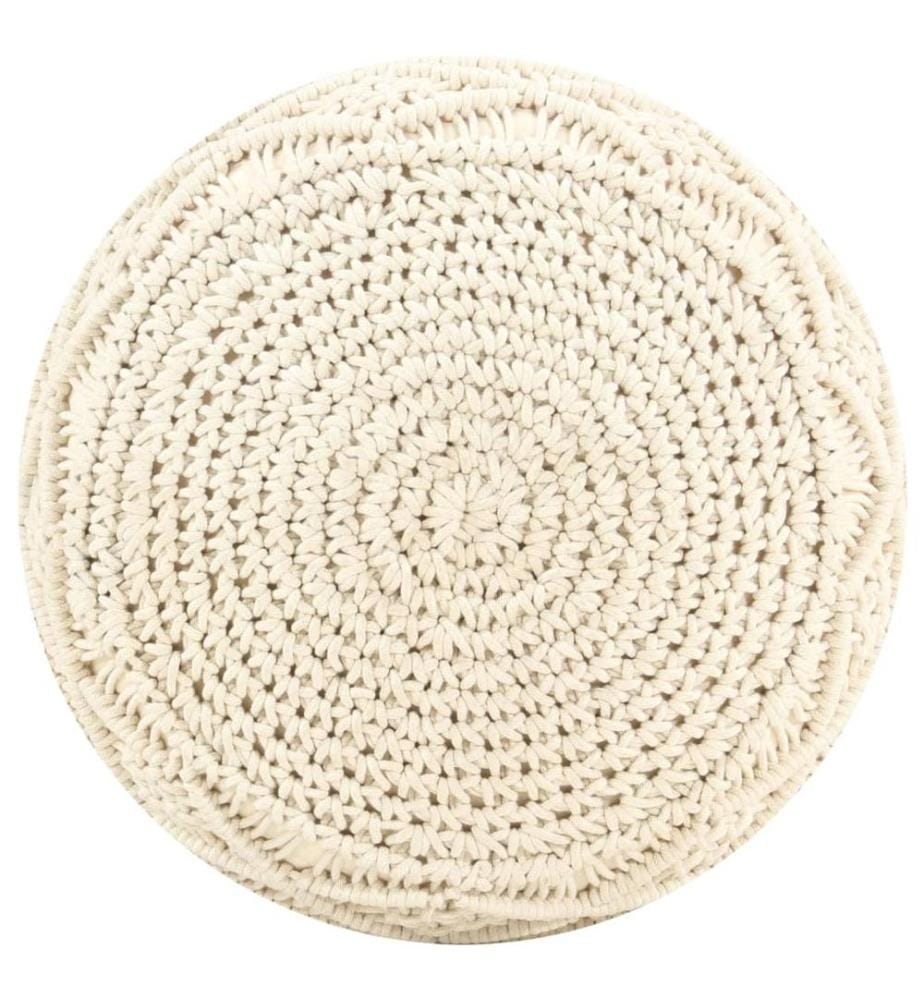 Pouf fait à la main en macramé 45x30 cm Coton