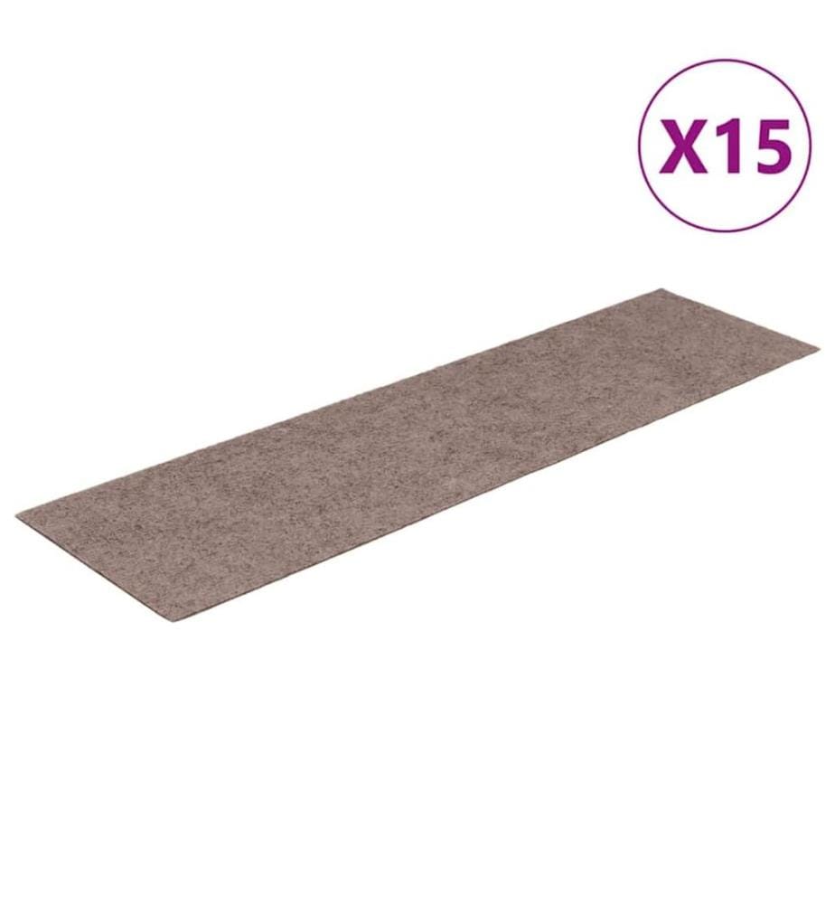 Stufenmatten Selbstklebend 15 Stk. 76x20 cm Hellbraun Rechteckig