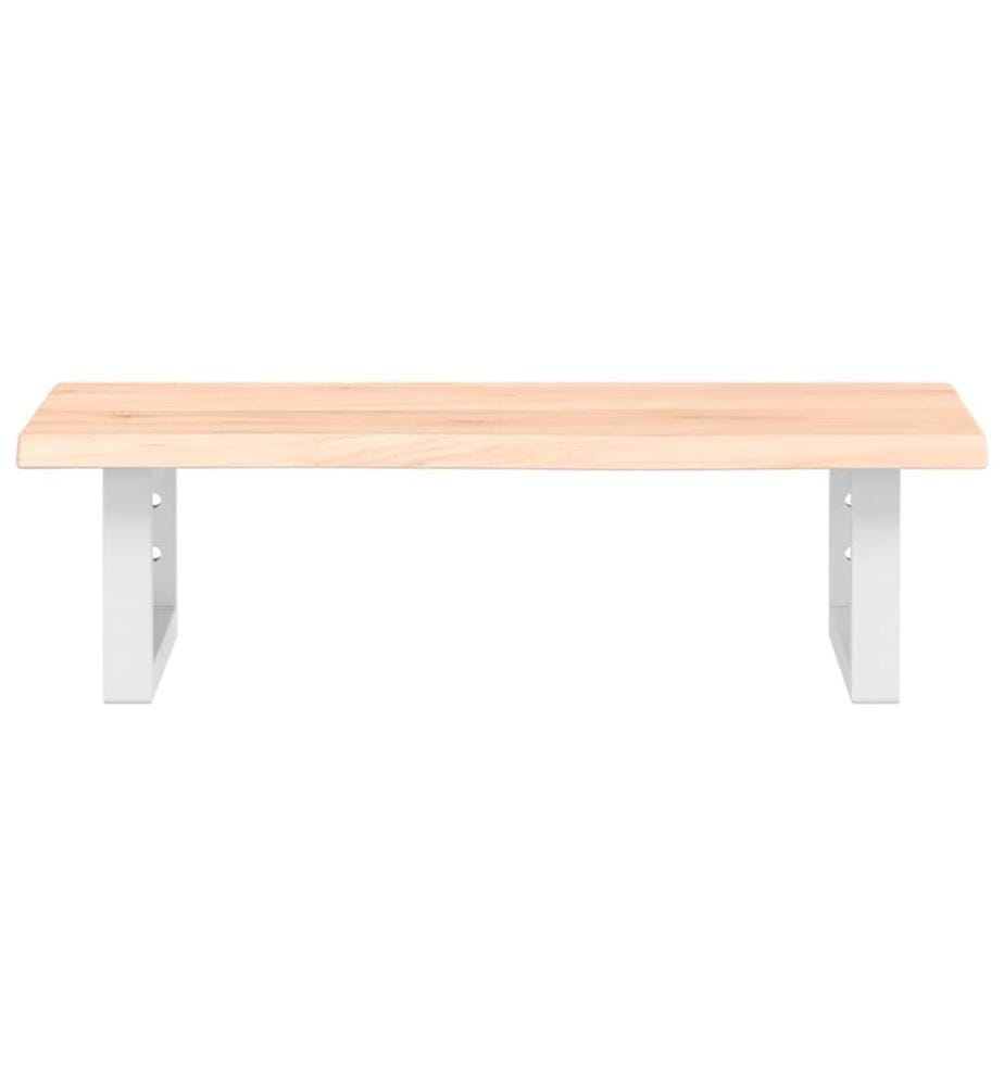 Waschtischplatte mit Halterung Stahl und Massivholz Eiche