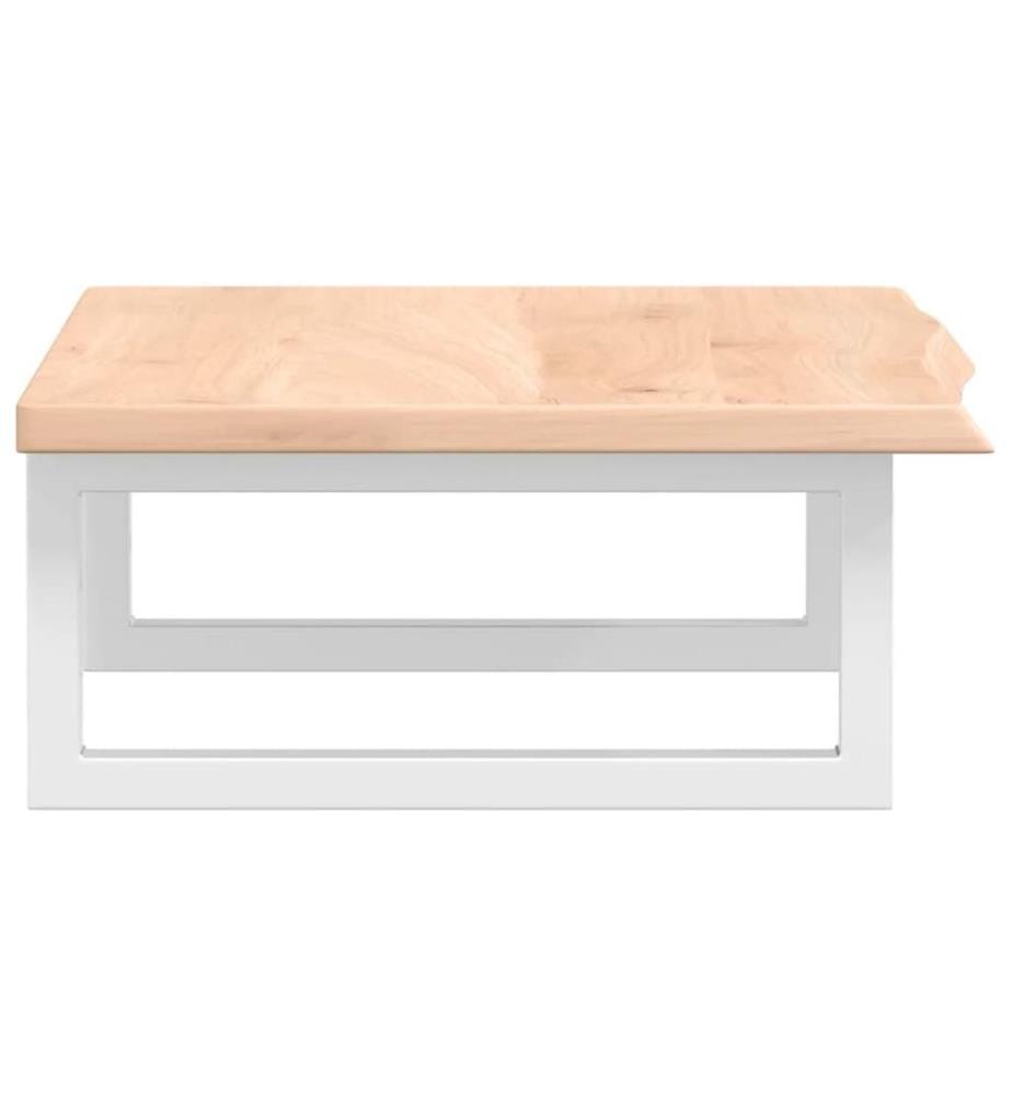 Waschtischplatte mit Halterung Stahl und Massivholz Eiche