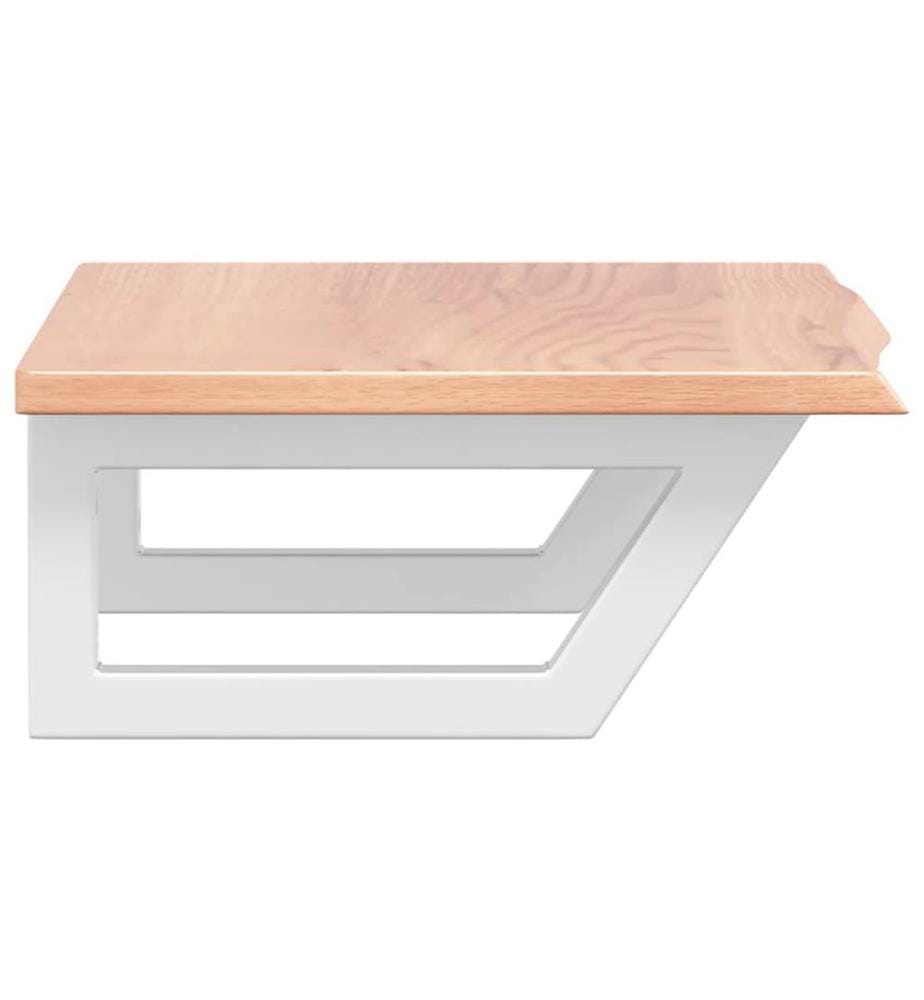 Waschtischplatte mit Halterung Stahl und Massivholz Eiche