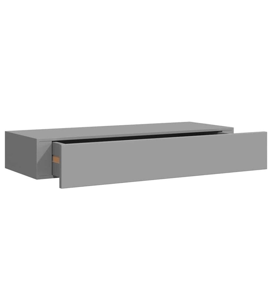 Wandregale mit Schubladen 2 Stk. Grau 60x23,5x10 cm MDF