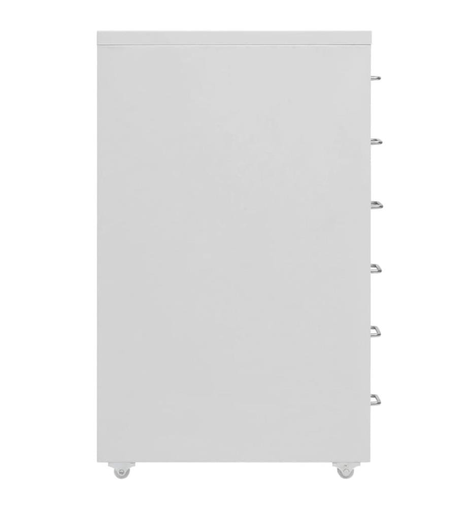 Aktenschrank mit Rollen Grau 28x41x69 cm Metall