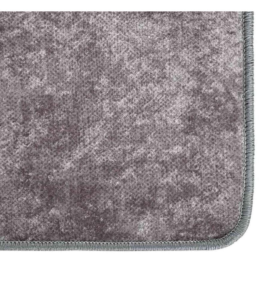 Tapis lavable antidérapant 80x300 cm Gris