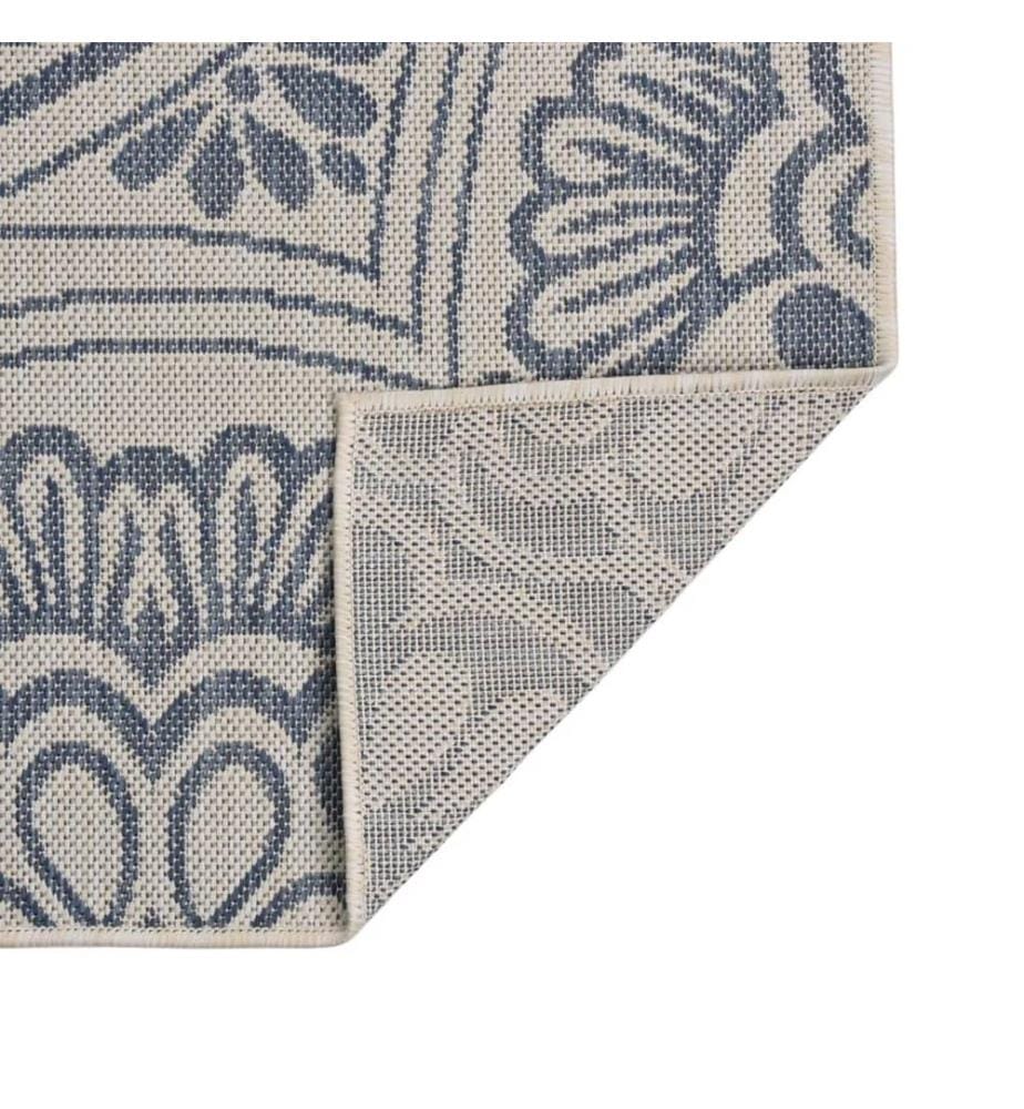 Tapis à tissage plat d'extérieur 200x280 cm Motif bleu