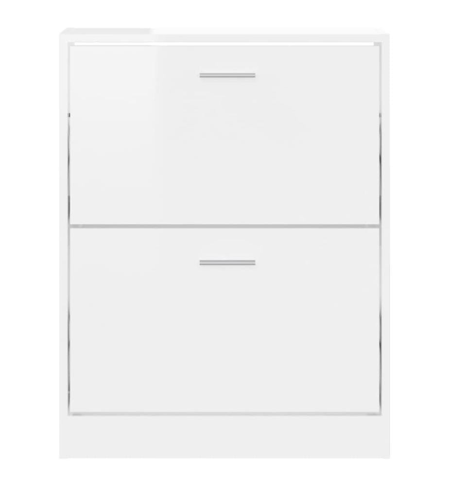 Schuhschrank Hochglanz-Weiss 59x17x81 cm Holzwerkstoff