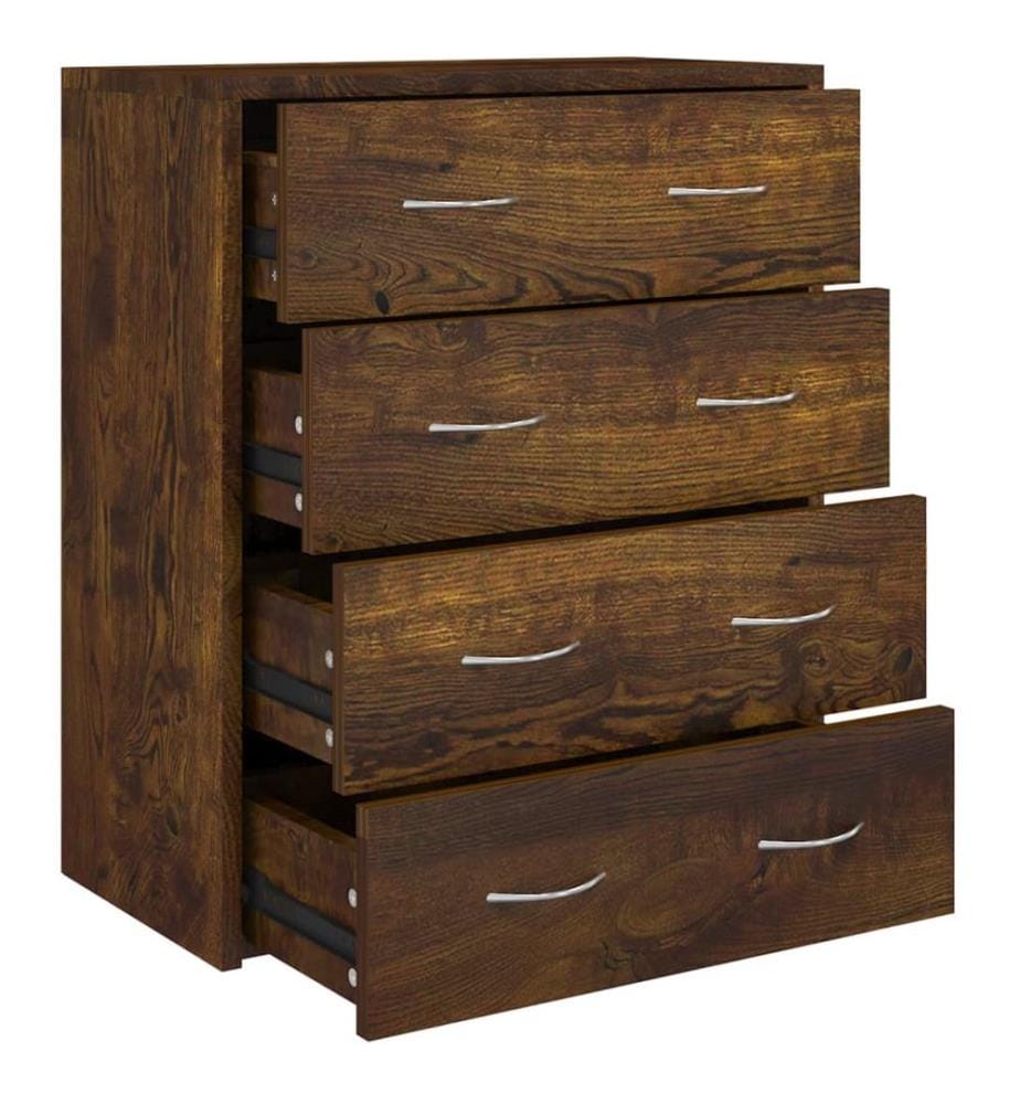Buffet avec 4 tiroirs 60x30,5x71 cm Chêne fumé