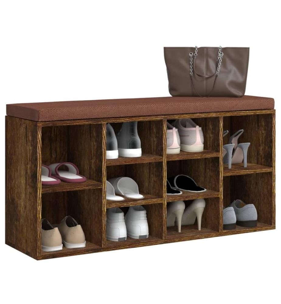 Schuhbank Räuchereiche 103x30x48 cm Holzwerkstoff