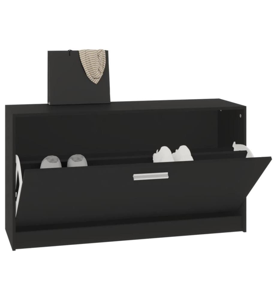 Schuhbank Schwarz 80x24x45 cm Holzwerkstoff