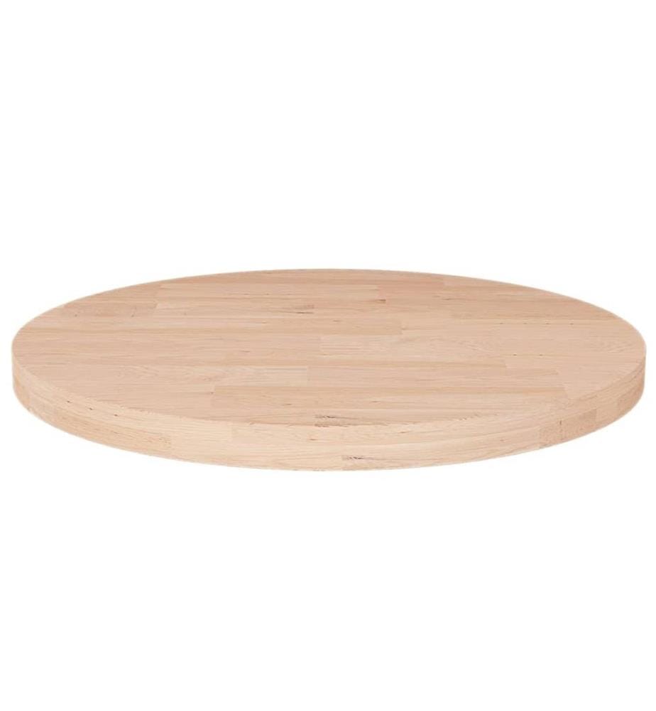 Runde Tischplatte Ø50x2,5 cm Unbehandeltes Massivholz Eiche