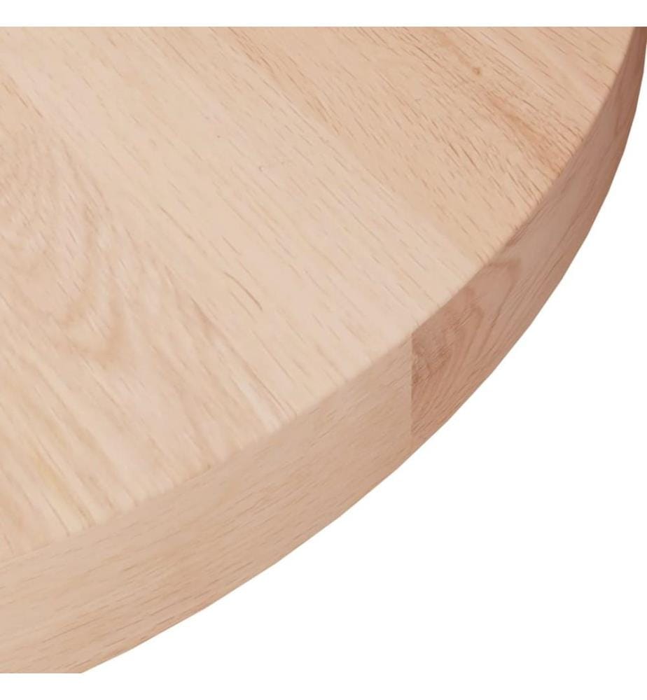 Runde Tischplatte Ø50x2,5 cm Unbehandeltes Massivholz Eiche