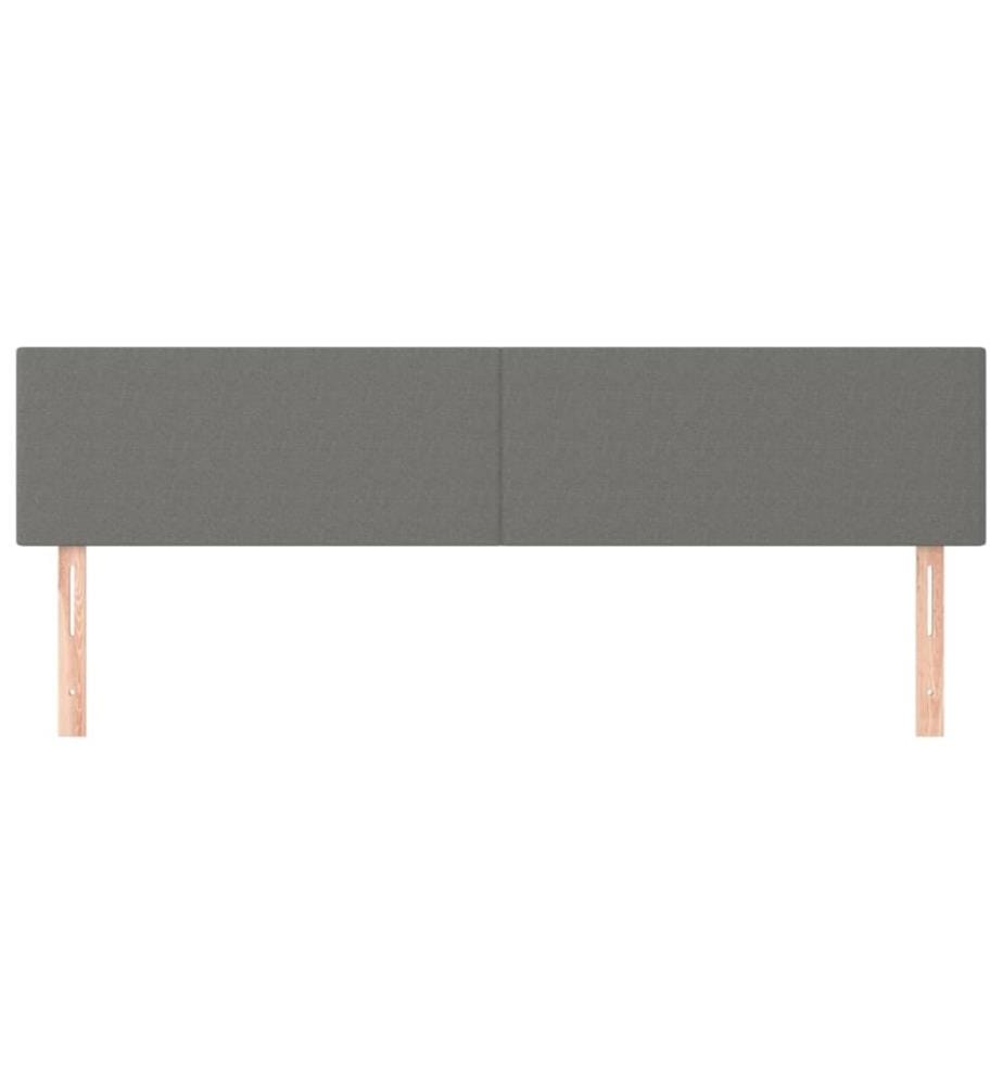 Têtes de lit 2 pcs Gris foncé 90x5x78/88 cm Tissu