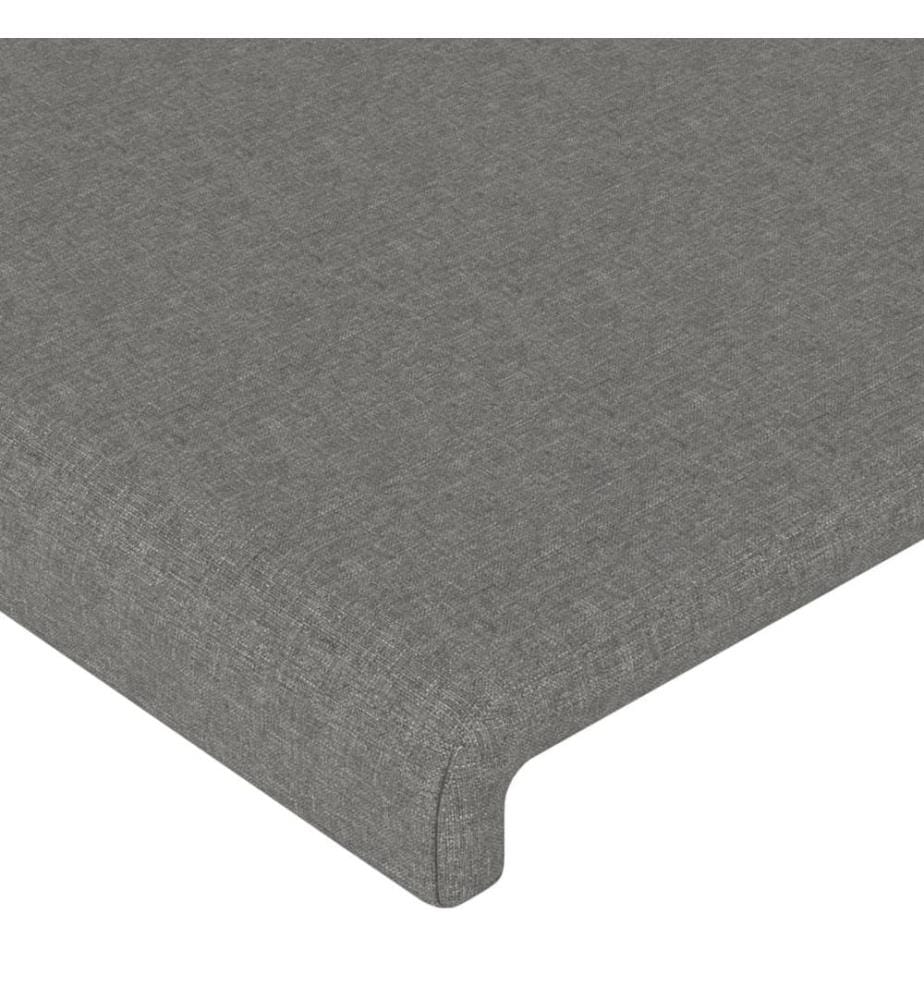 Têtes de lit 2 pcs Gris foncé 90x5x78/88 cm Tissu