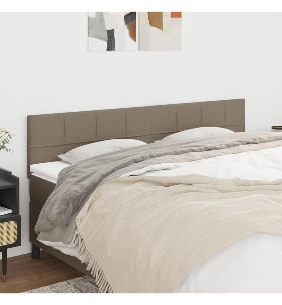 Têtes de lit 2 pcs Taupe 90x5x78/88 cm Tissu