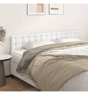 Têtes de lit 2 pcs Blanc 90x5x78/88 cm Similicuir