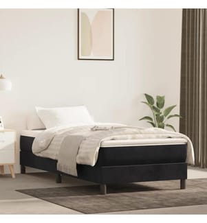 Matelas de lit à ressorts ensachés Noir 100x200x20 cm Velours