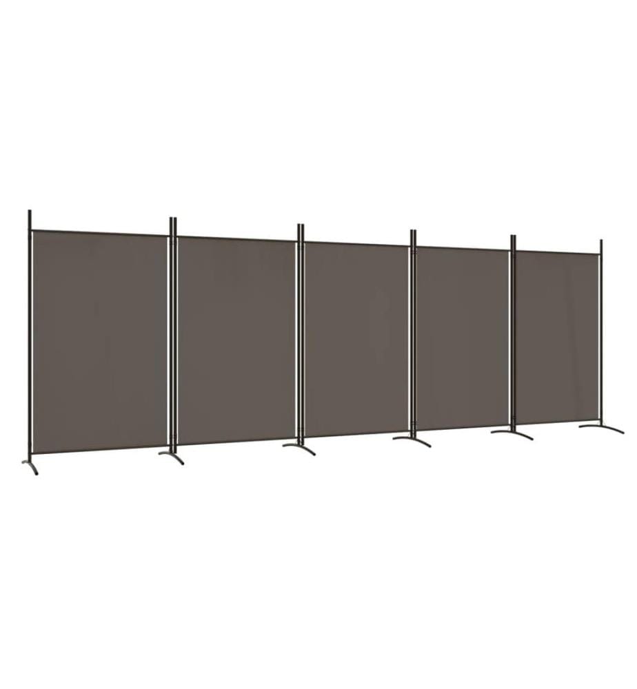 5-tlg. Paravent Anthrazit 433x180 cm Stoff