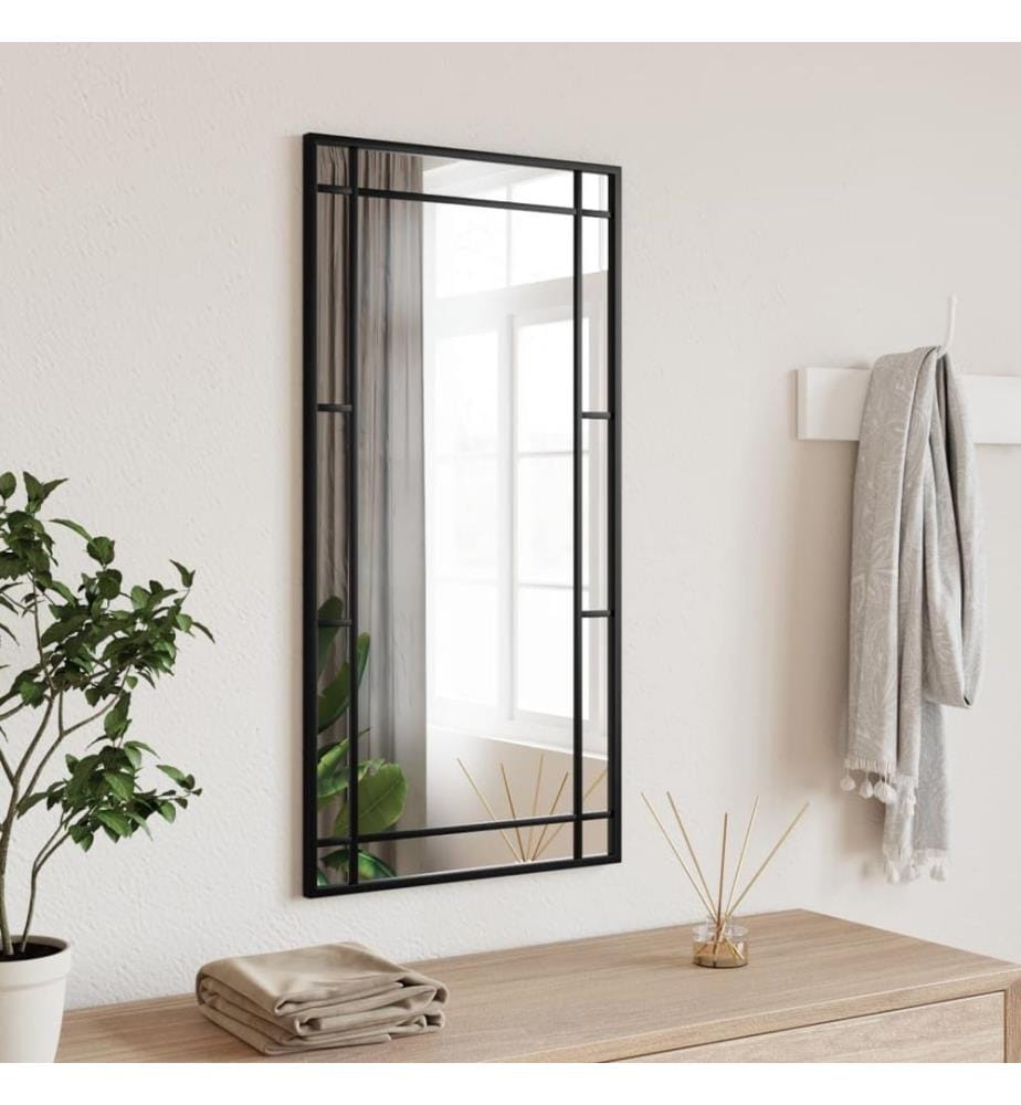 Wandspiegel Schwarz 40x80 cm Rechteckig Eisen