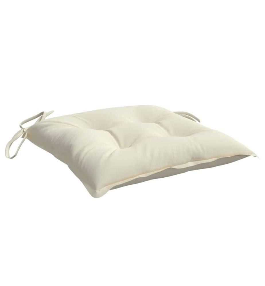 Coussins de chaise lot de 6 blanc crème 40x40x7 cm tissu oxford
