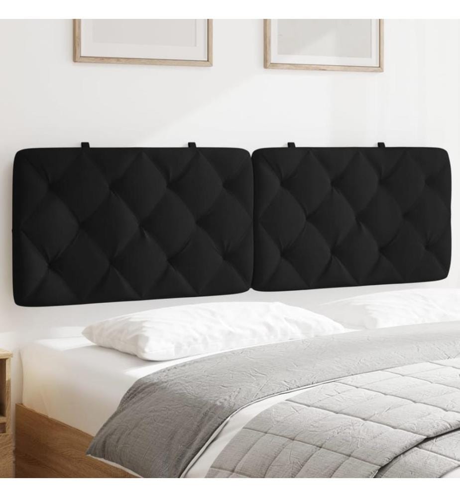 Coussin de tête de lit noir 160 cm velours
