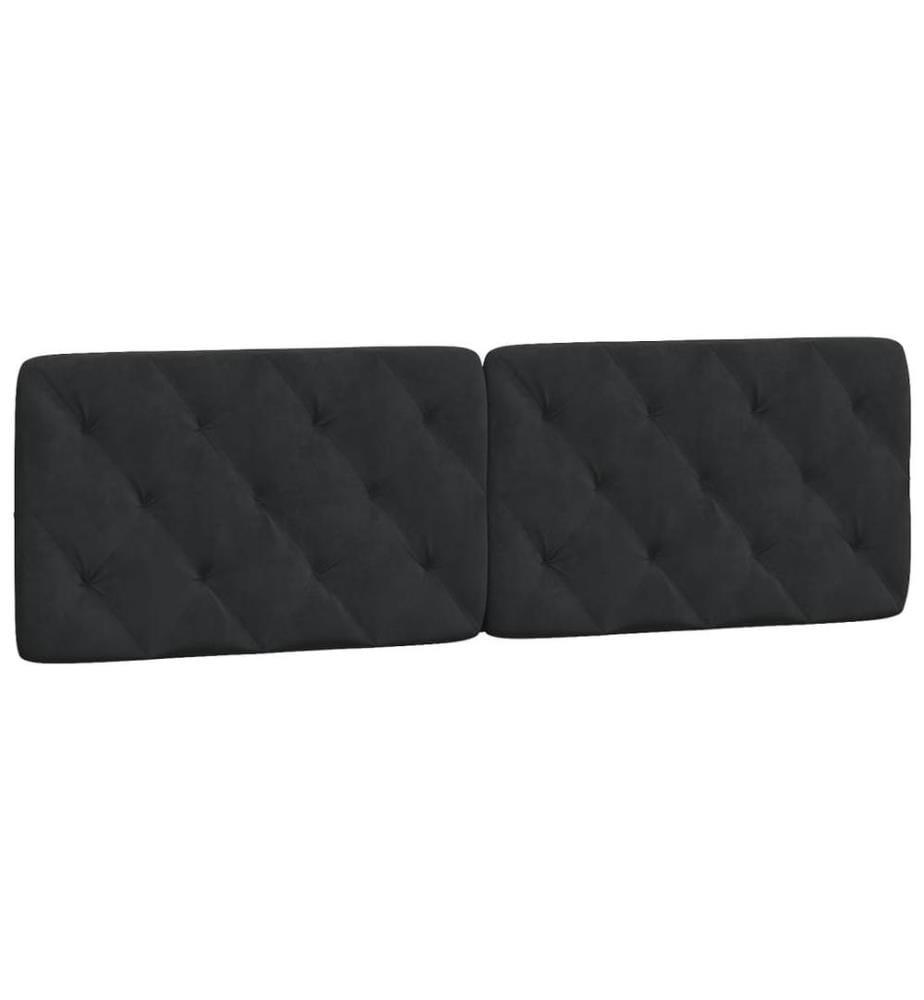 Coussin de tête de lit noir 160 cm velours