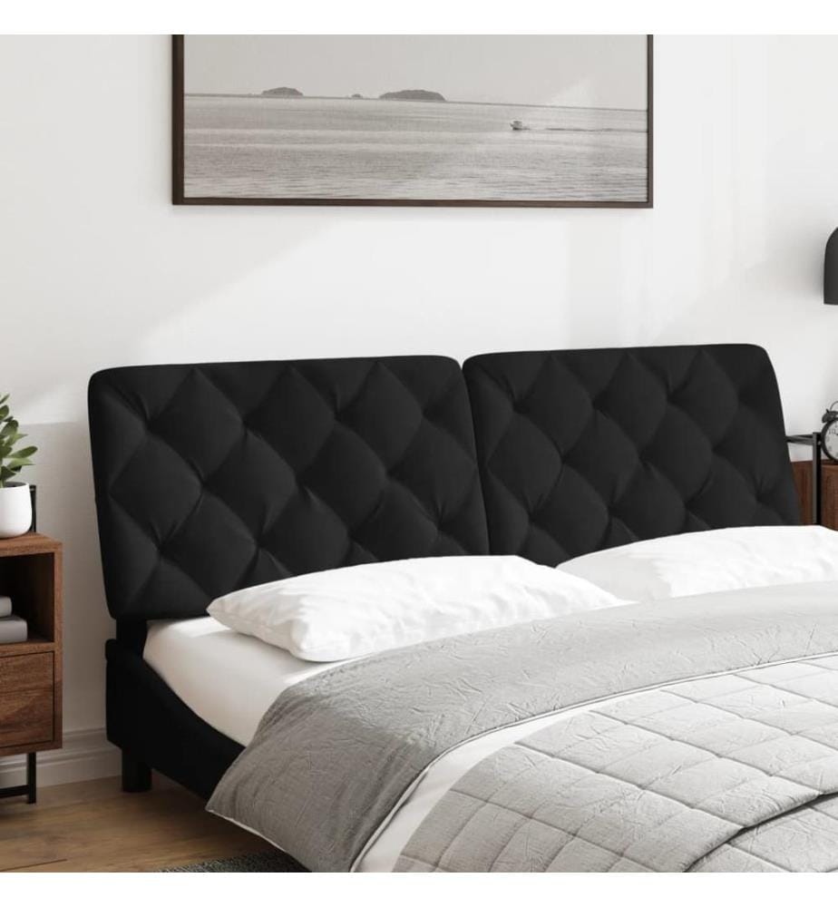 Coussin de tête de lit noir 160 cm velours