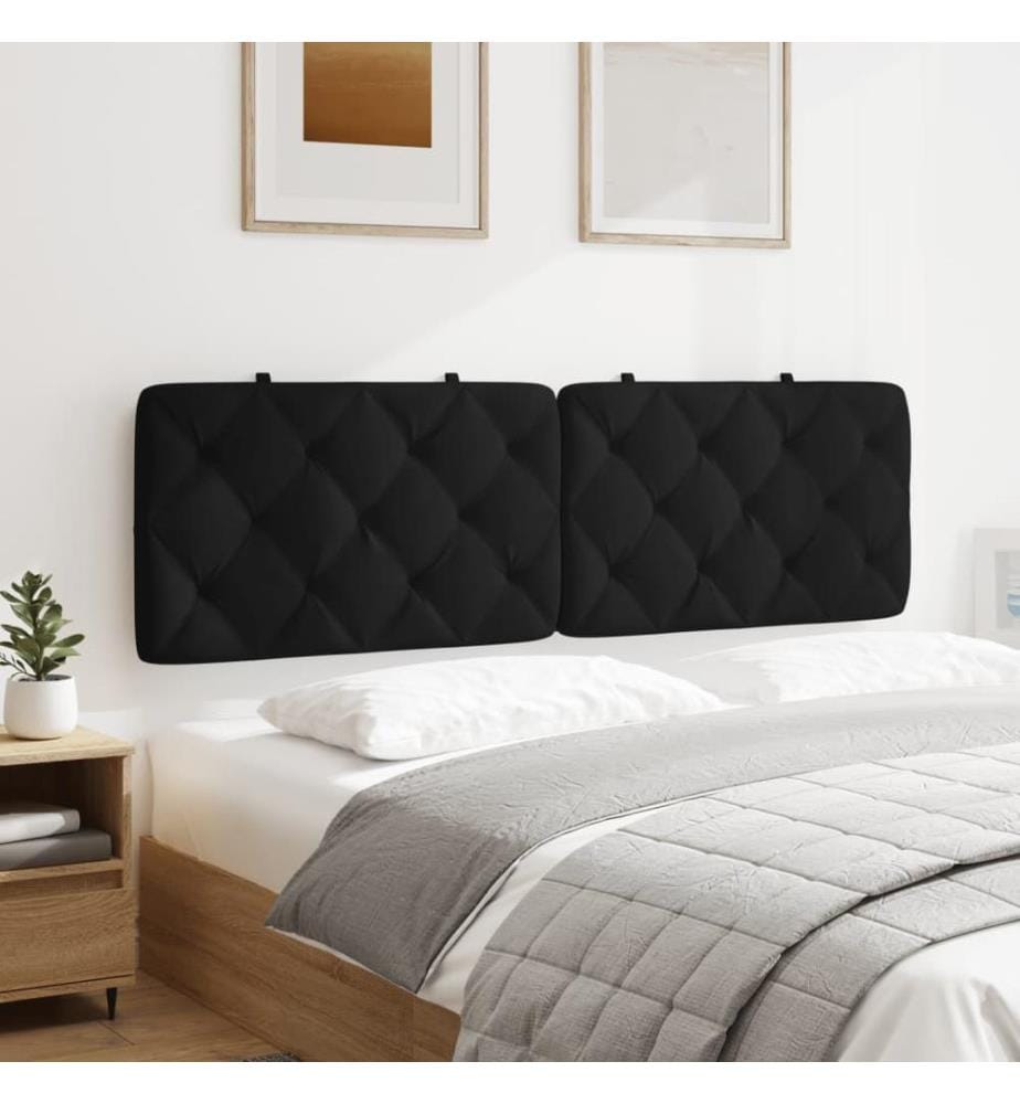 Coussin de tête de lit noir 160 cm velours