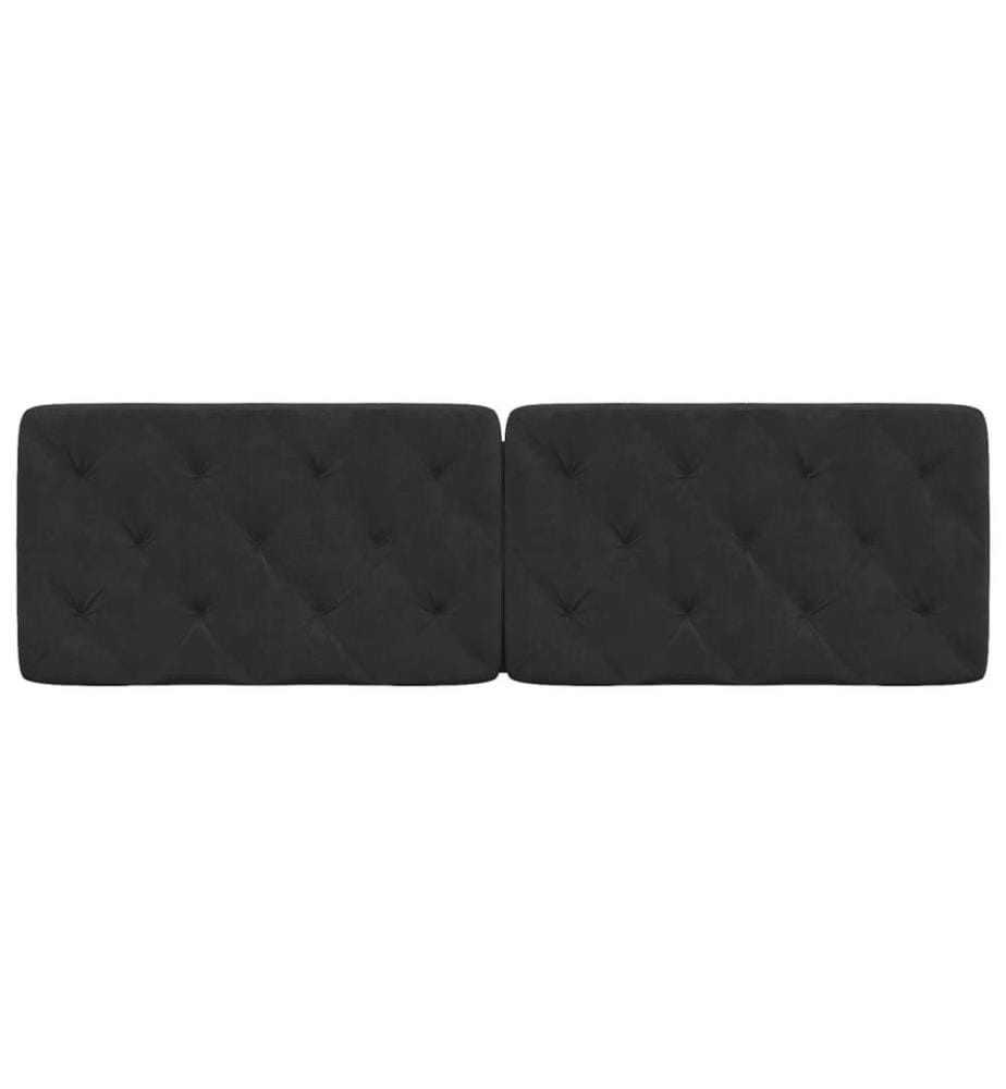 Coussin de tête de lit noir 160 cm velours