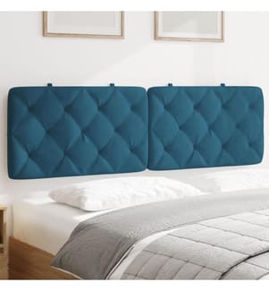 Coussin de tête de lit bleu 160 cm velours