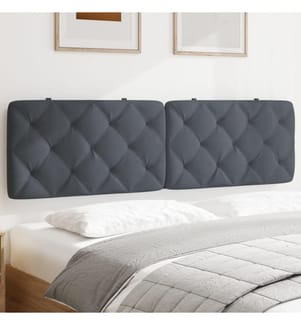 Coussin de tête de lit gris foncé 180 cm velours