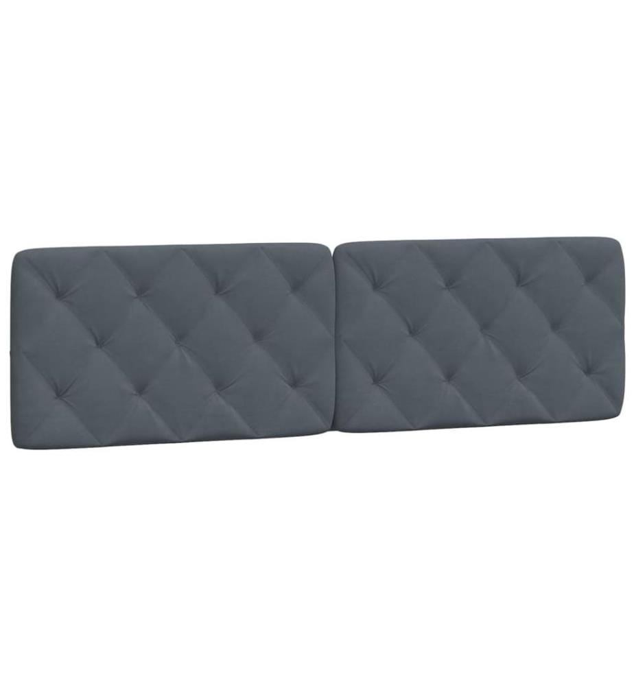 Kopfteil-Kissen Dunkelgrau 180 cm Samt