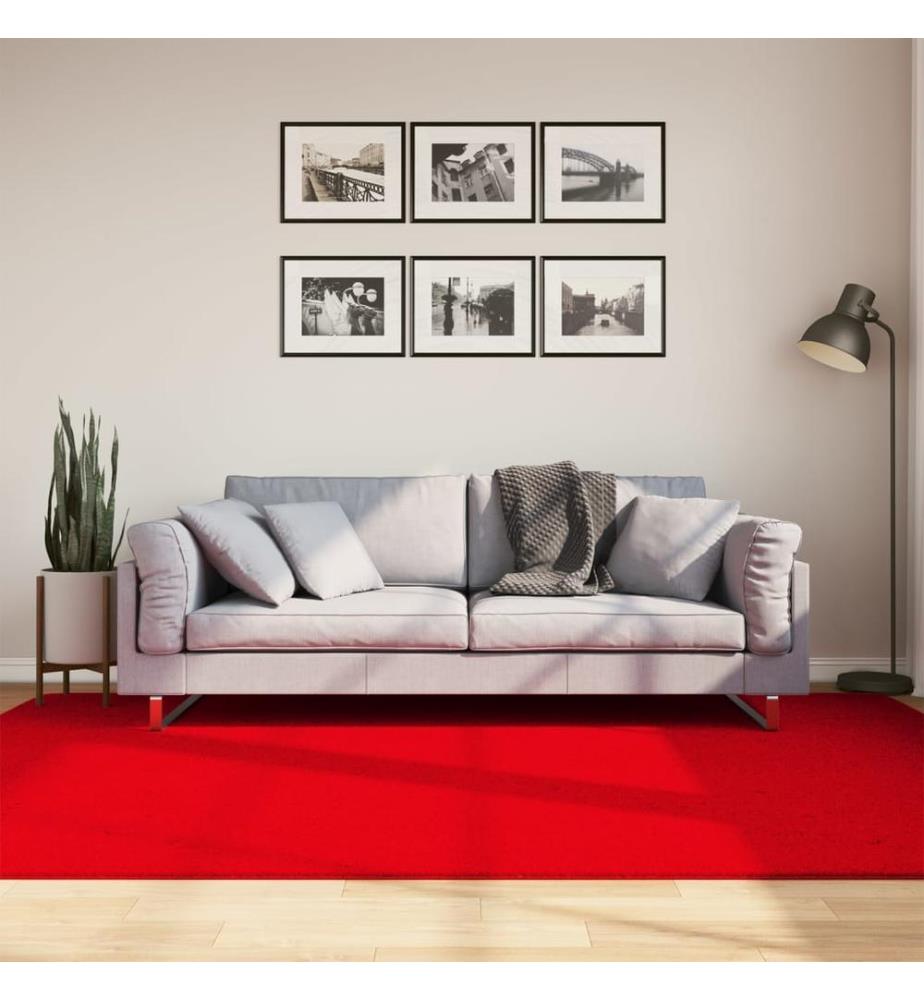 Tapis HUARTE à poils courts doux et lavable rouge 160x230 cm
