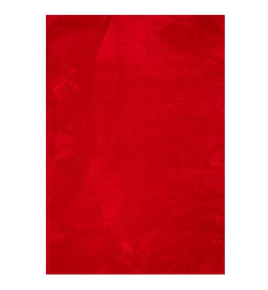 Tapis HUARTE à poils courts doux et lavable rouge 160x230 cm