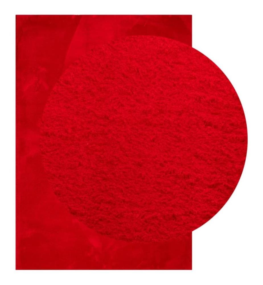 Tapis HUARTE à poils courts doux et lavable rouge 160x230 cm