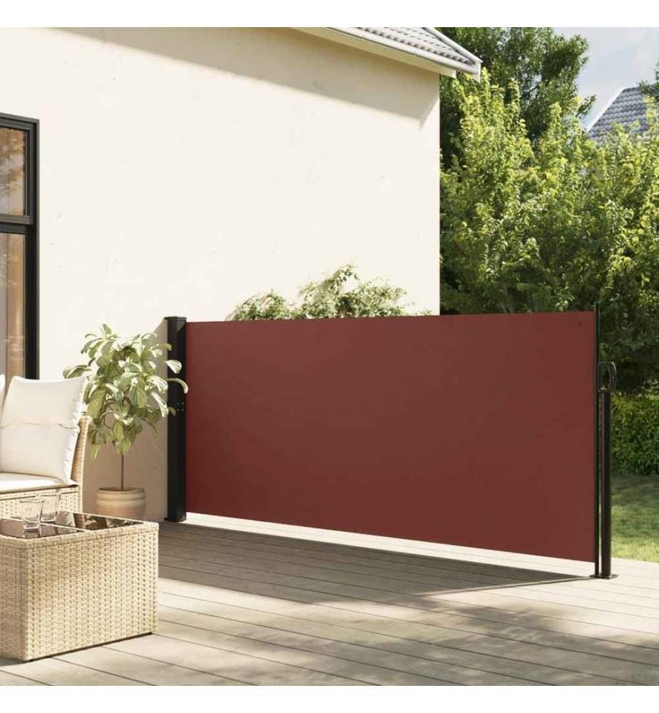 Auvent latéral rétractable marron 100x500 cm