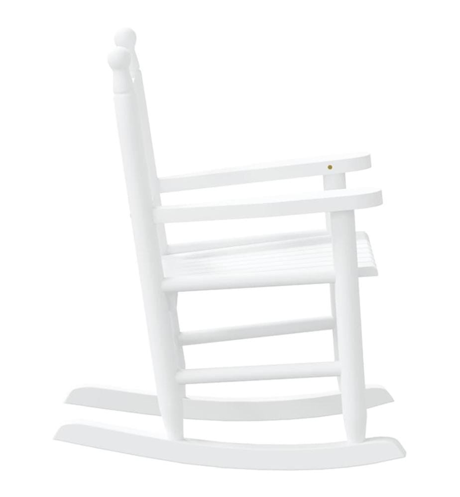 Chaise à bascule enfants blanc bois de peuplier massif