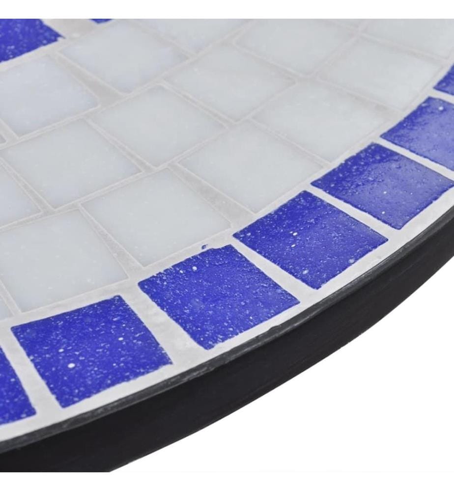 Table de bistro Bleu et blanc 60 cm Mosaïque