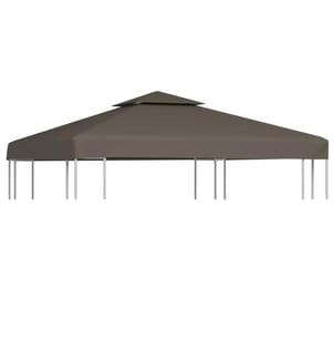 Pavillon-Dachplane mit Kaminabzug 310 g/m² 3x3 m Taupe