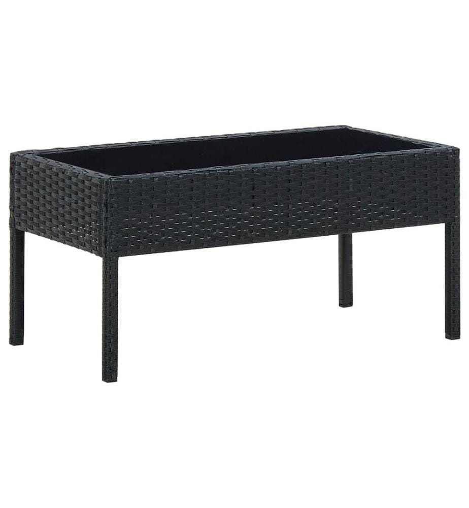 Gartentisch Schwarz 75x40x37 cm Poly Rattan