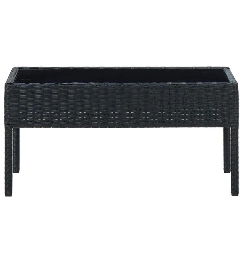 Gartentisch Schwarz 75x40x37 cm Poly Rattan