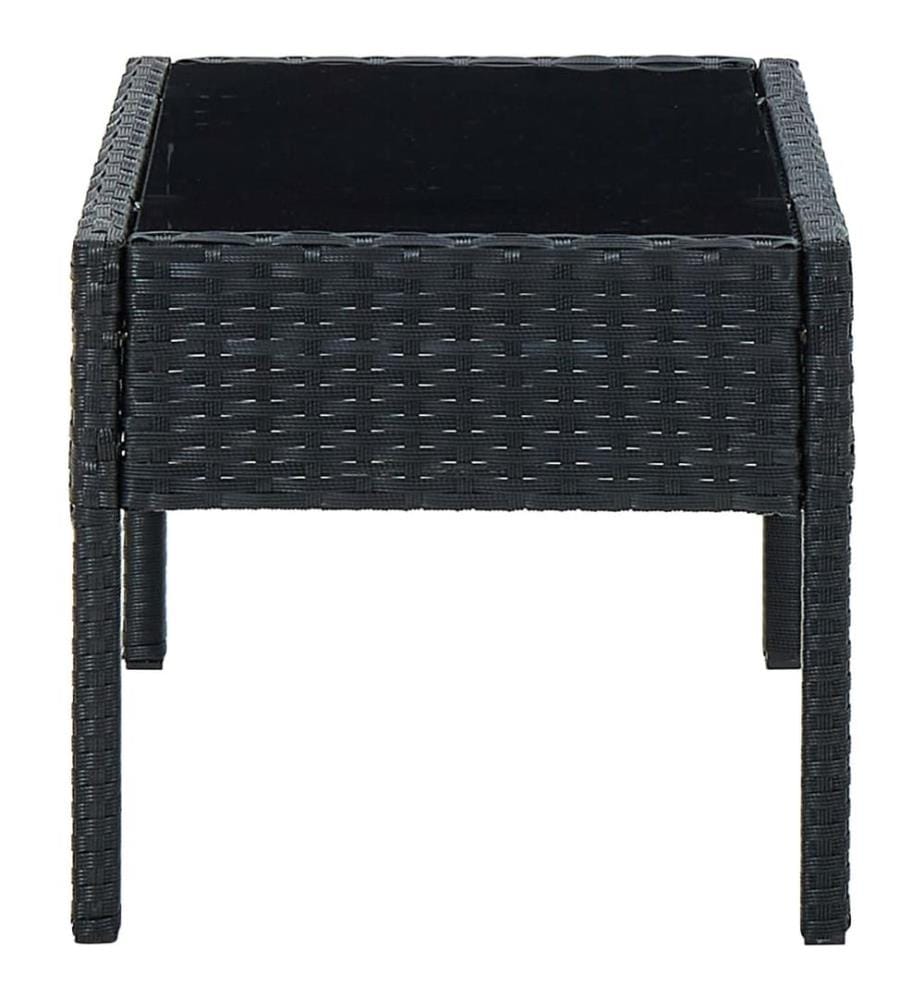 Gartentisch Schwarz 75x40x37 cm Poly Rattan