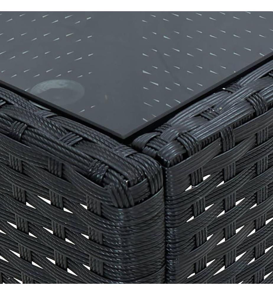 Gartentisch Schwarz 75x40x37 cm Poly Rattan