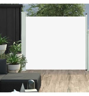 Auvent latéral rétractable de patio 100x300 cm Crème