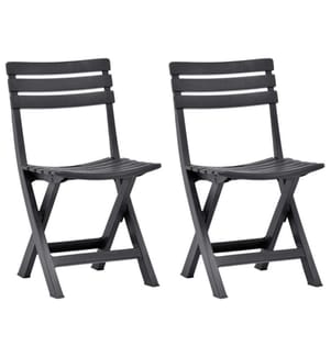 Chaises de jardin pliables 2 pcs Plastique Anthracite