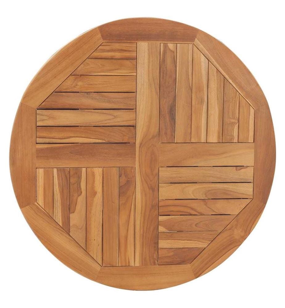 Tischplatte Massivholz Teak Rund 2,5 cm 80 cm