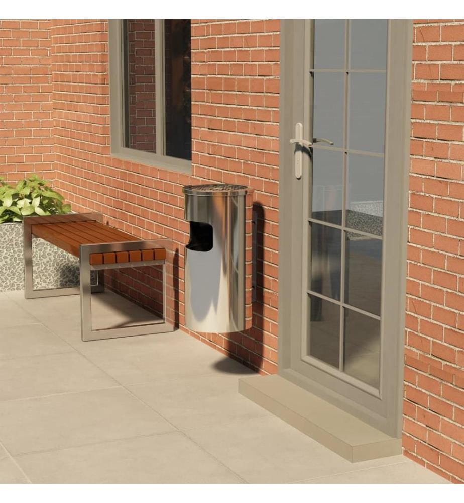 Poubelle à cendrier murale Acier inoxydable 26 L