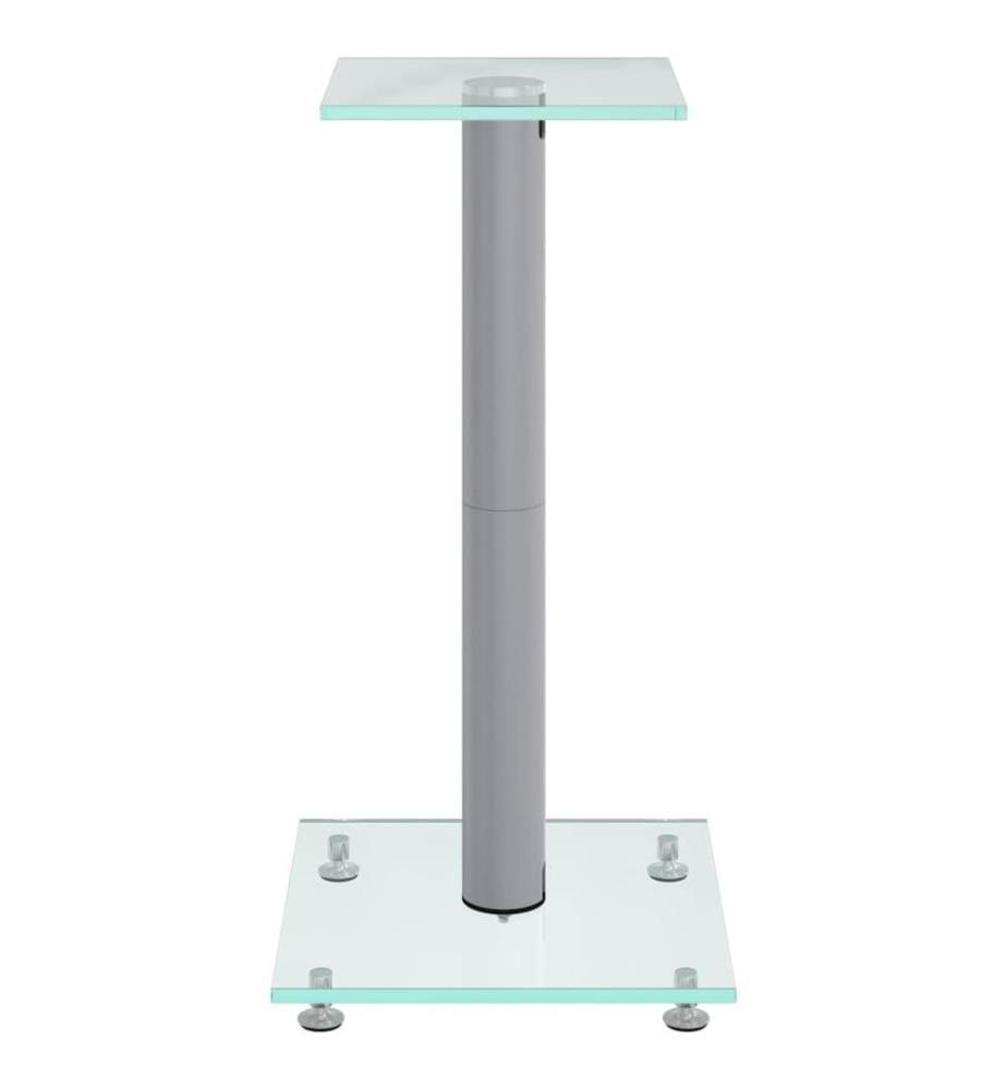 Lautsprecher-Ständer 2 Stk. Silbern Hartglas 1 Säule